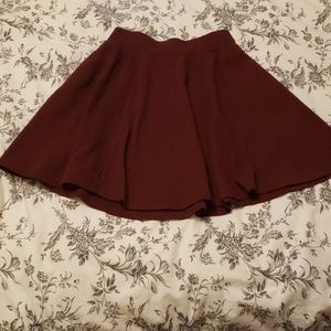 A-line maroon skirt